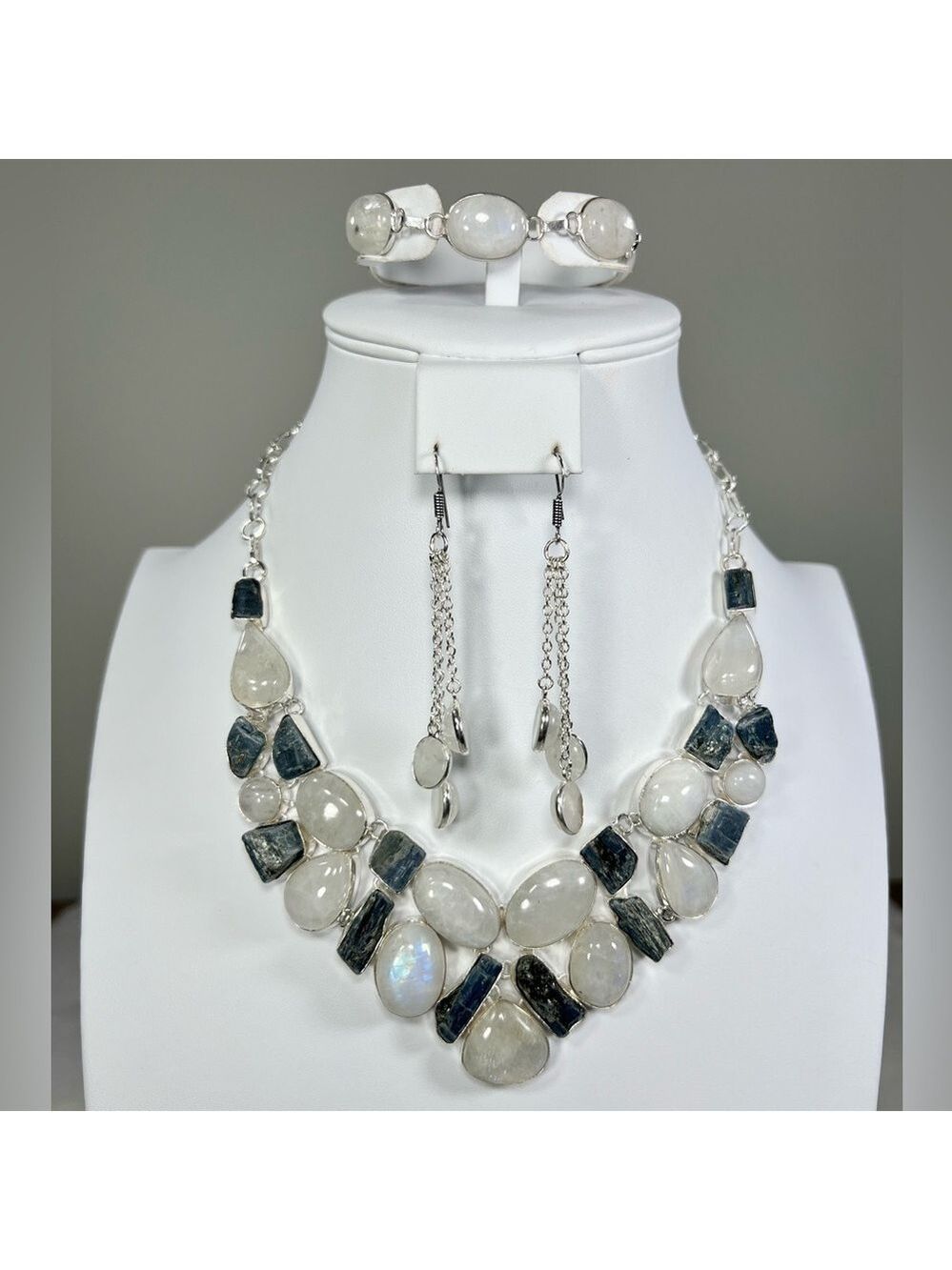 Moonstone Kyanite 925 Large Gemstone Necklace Bracelet Earrings Choose 1 Option